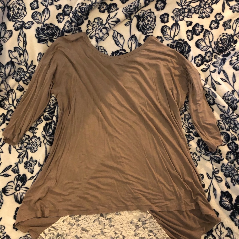 Beige blouse.